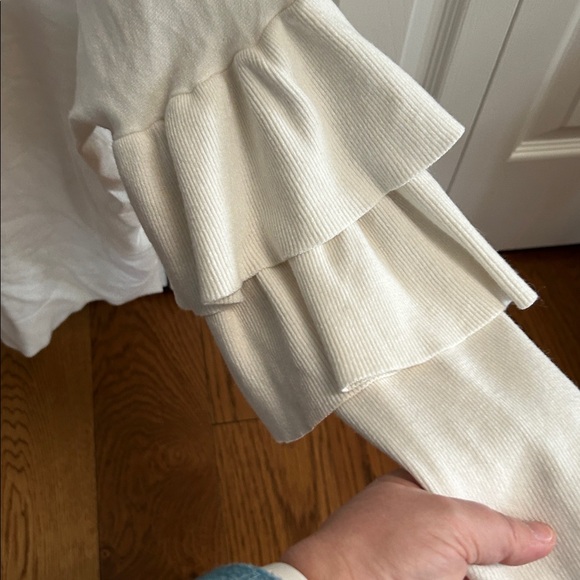 Part Two Ruffle Sleeve Top Large Cashmere Blend Sweater - Picture 3 of 5
